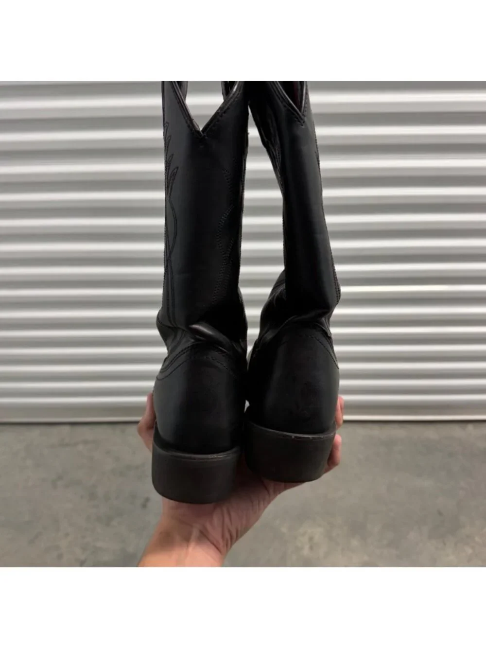 Justin JB1104 Mens Black Leather Western Cowboy Boots Size 9D